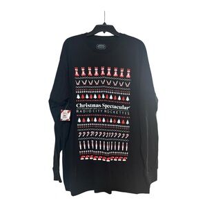 NWT Christmas Spectacular Radio City Rockettes Black Long Sleeve Shirt